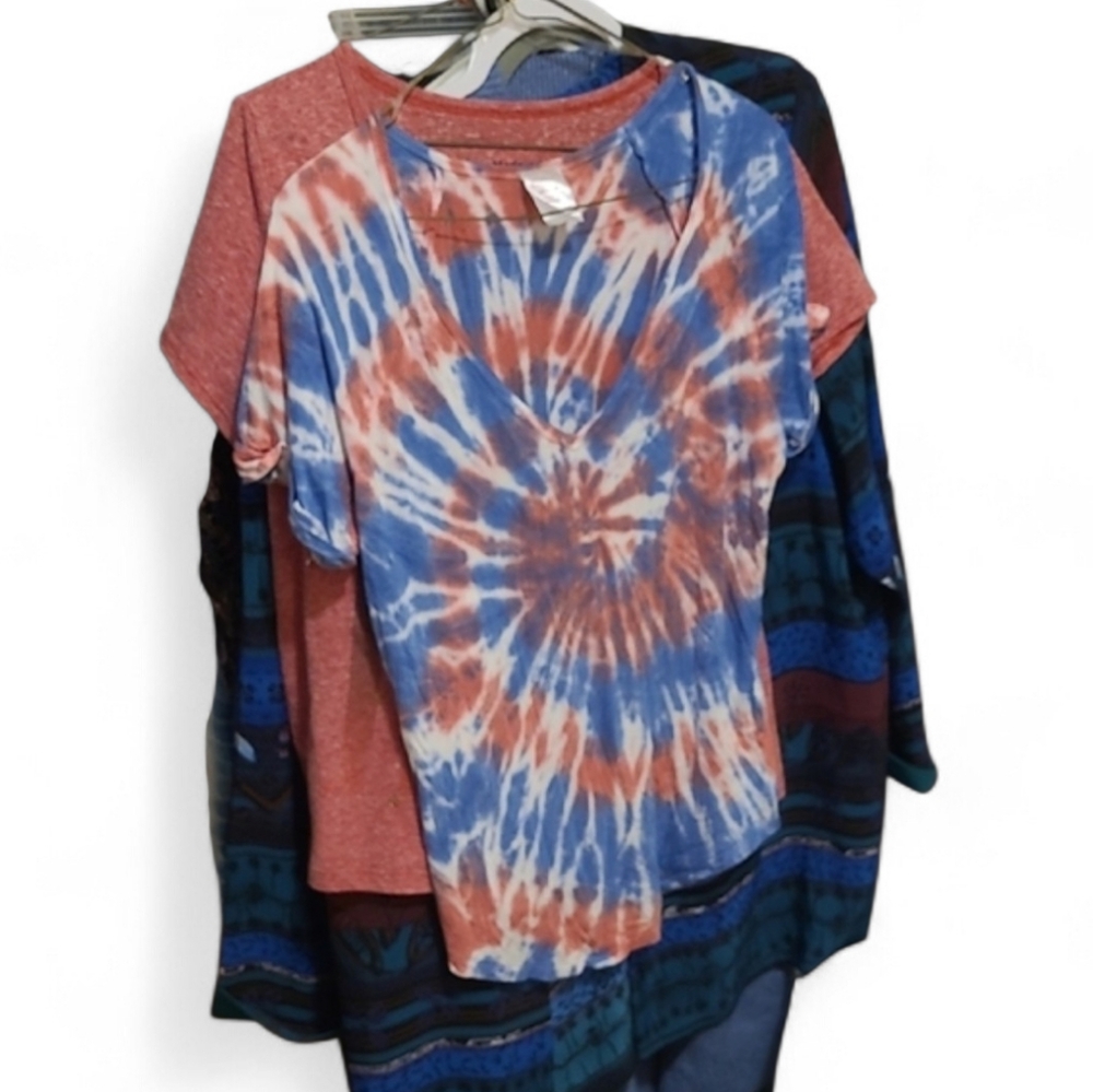 No Boundaries Tie-Dye  Shirt - Blue and Red